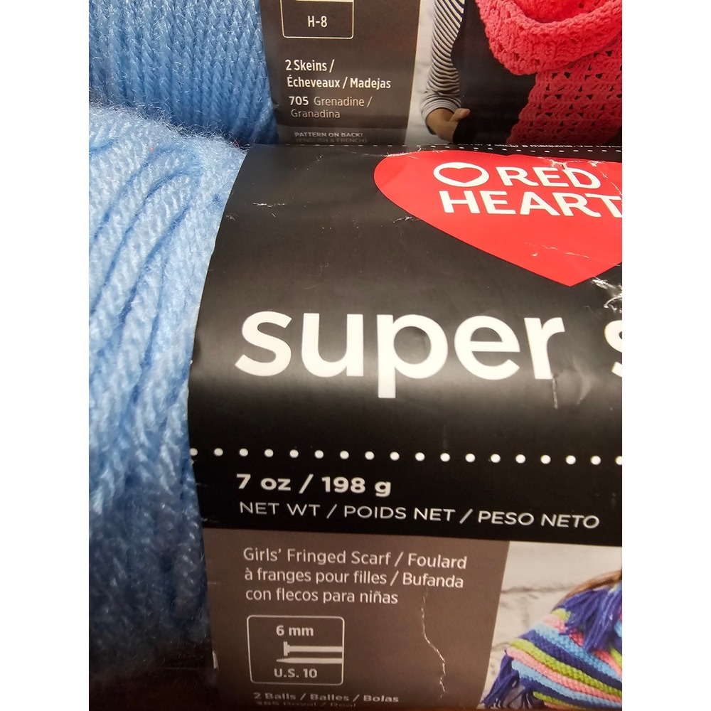 Red Heart Super Saver Light Blue Acrylic Yarn 2 Skeins M5824 H8 - Picture 3 of 6